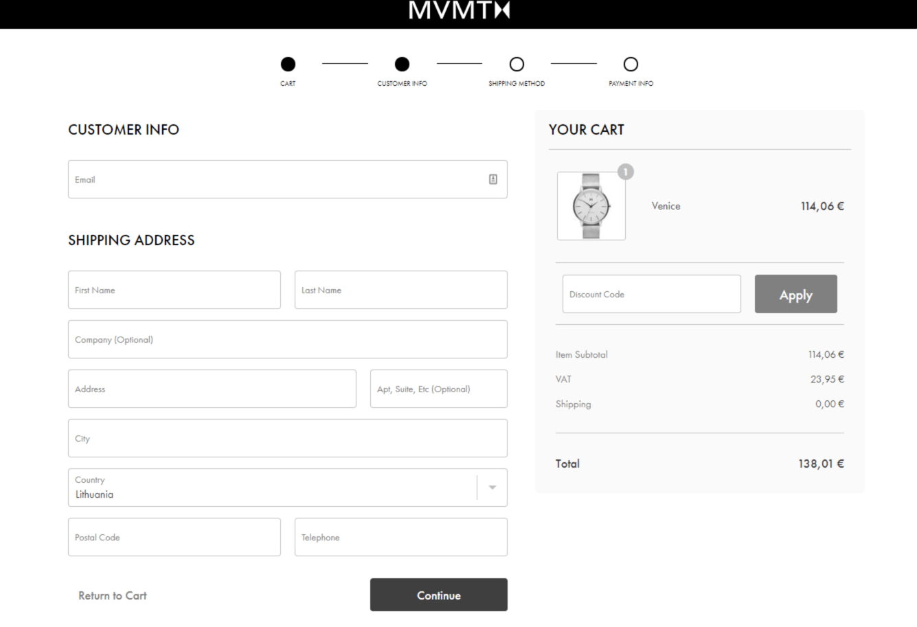 7 Ecommerce User Experience Quick Wins (Making Your Visitors Happy) 10 mvmt cart